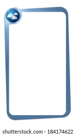 blue box for entering any text with clouds