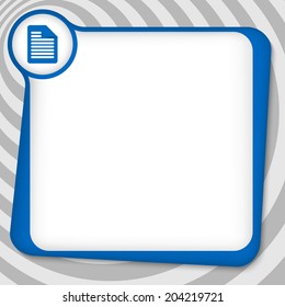 blue box for entering text with document icon