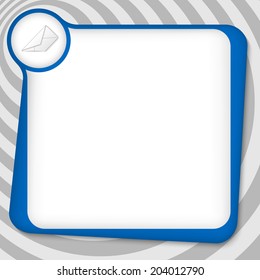 blue box for entering text with envelope