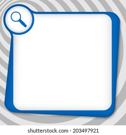 blue box for entering text with magnifier