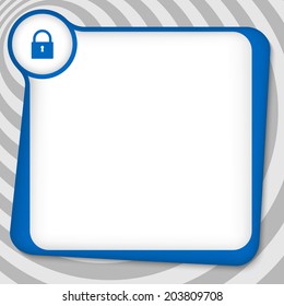blue box for entering text with padlock