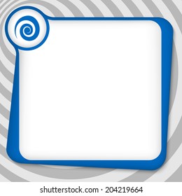 blue box for entering text with spiral