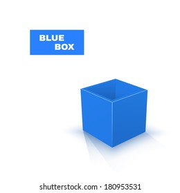 Blue Box isolated on white background. Vector
