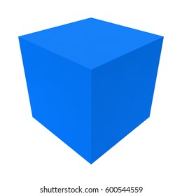 Blue box isolated on white background. Transportation concept. Vector illustration.