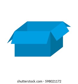 blue box open icon, vector illustraction design image