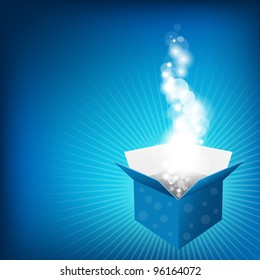 Blue Box And Sunburst