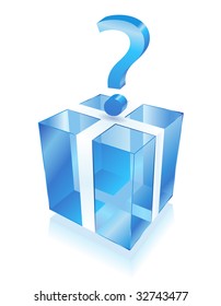 Blue box for a surprise or a gift
