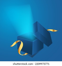 Blue box template. vector illustration