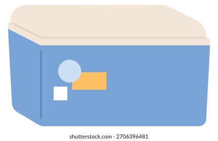 Una caja azul con un borde blanco