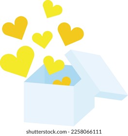 Blue box and yellow heart
