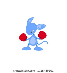 mascota boxer azul. puede utilizarse como logotipo o mascota