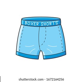 Blue boxer shorts briefs underpants isolated cartoon vector