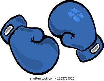 Blue boxing gloves,illustration,vector on white background