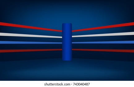 blue Boxing Ring Corner vector illustration