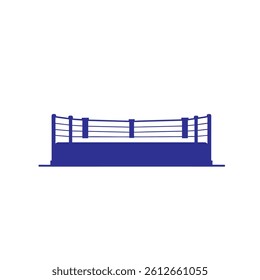 blue boxing ring with white background vector