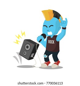 Blue boy rocker with speaker
