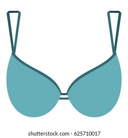 Blue bra icon flat isolated on white background vector illustration