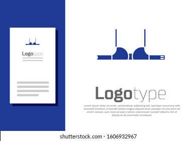 Blue Bra icon isolated on white background. Woman underwear. Logo design template element. Vector Illustration