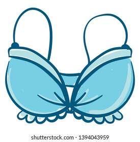 A blue bra made in such a way to be more comfortable for wearing vector color drawing or illustration