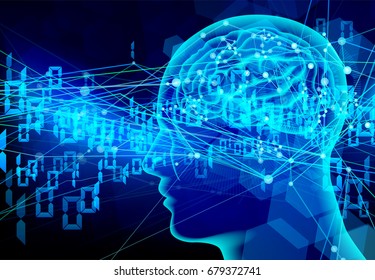 blue brain digital background