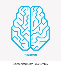 Blue Brain sign vector illustration