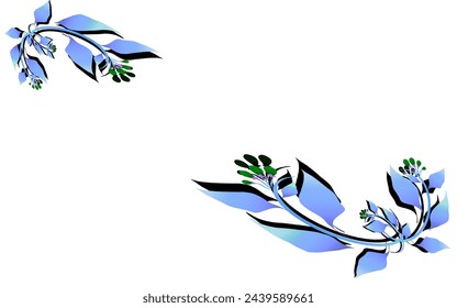 blue branch leaf icon without background
