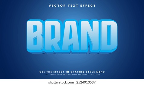 Blue Brand 3d editable text effect Template