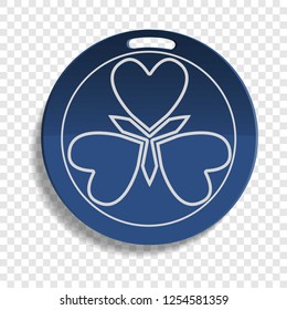 Blue brand emblem icon. Realistic illustration of blue brand emblem vector icon for web design