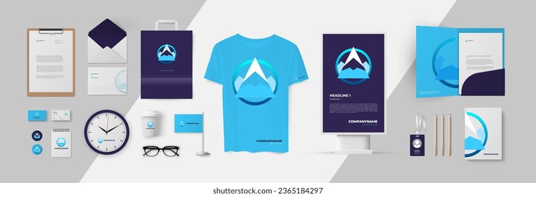 Blue branding with circle logo for tech company