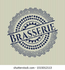Blue Brasserie distress rubber grunge seal