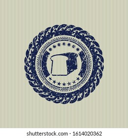 Blue bread icon inside grunge style stamp