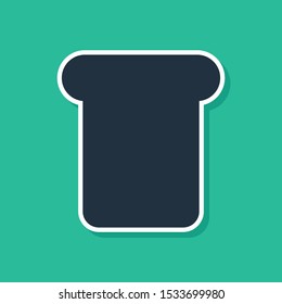 Blue Bread toast for sandwich piece of roasted crouton icon isolated on green background. Lunch, dinner, breakfast snack.  Vector Illustration