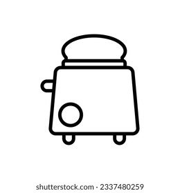 Blue Bread Toaster Outline Icon Vector Illustration