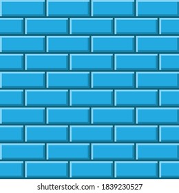 Blauer Ziegelmuster Pixelkunst. Vektorbild.