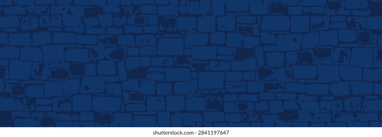 Blue Brick Wall Background With Textured Stone Pattern for Urban and Industrial Design