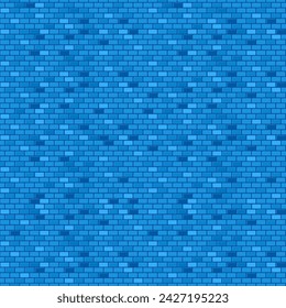 Blue brick wall seamless patternю Vector illustration