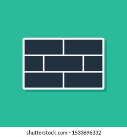 Blue Bricks icon isolated on green background.  Vector Illustration