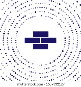 Blue Bricks icon isolated on white background. Abstract circle random dots. Vector Illustration