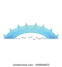 Icono de puente azul. Caricatura del icono del vector puente azul para el diseño web aislado en fondo blanco