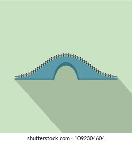 Blue bridge icon. Flat illustration of blue bridge vector icon for web design