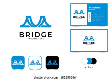 blue bridge logo design and business card