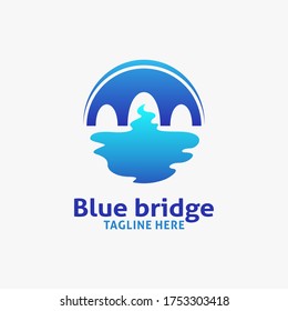 Blue bridge logo design inspiration