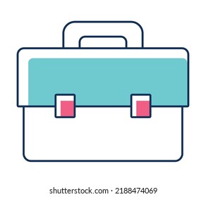 blue briefcase design over white