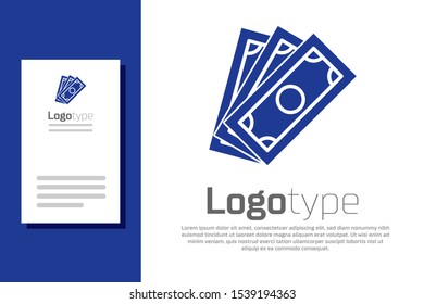 Blue Briefcase icon isolated on white background. Business case sign. Business portfolio. Logo design template element. Vector Illustration