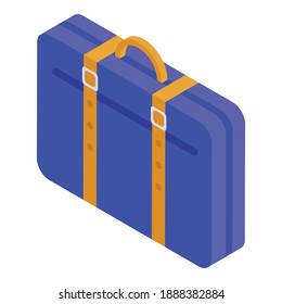 Blue briefcase icon. Isometric of blue briefcase vector icon for web design isolated on white background