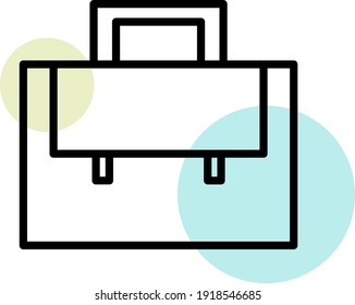Blue briefcase , illustration, vector on white background.