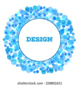 blue Bright Abstract Halftone dot Logo circle Design Element with place for text on white background, vector illustration
