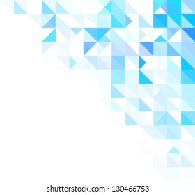 Blue bright abstract triangles background