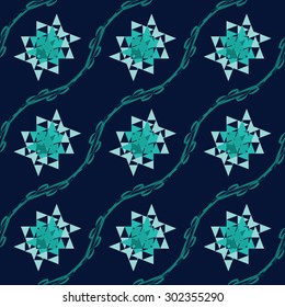 Blue bright abstract triangles background.