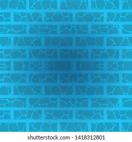 blue bright brick wall design vector